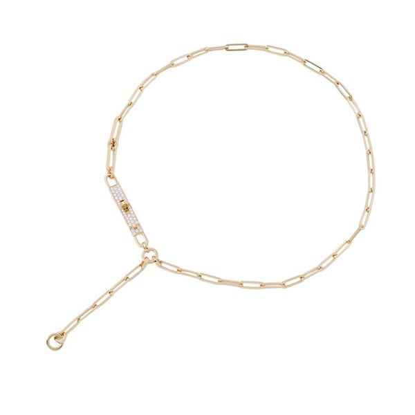 エルメス ネックレス ケリー・シェーヌ ラリアット ダイヤモンド 41P 計0.62ct K18YGイエローゴールド HERMES Kelly Chaine Lariat