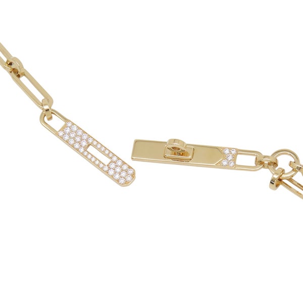 エルメス ネックレス ケリー・シェーヌ ラリアット ダイヤモンド 41P 計0.62ct K18YGイエローゴールド HERMES Kelly Chaine Lariat