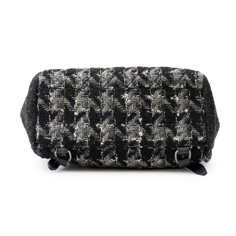 シャネル リュック ココマーク チェーンリュック ツイード CHANEL バッグ バックパック 黒