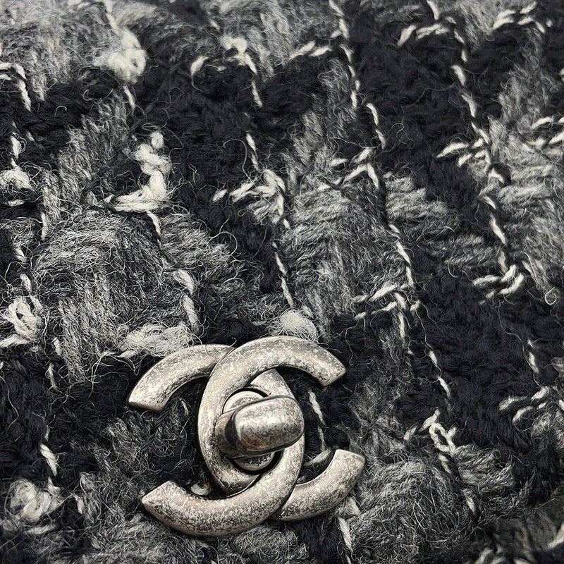 シャネル リュック ココマーク チェーンリュック ツイード CHANEL バッグ バックパック 黒