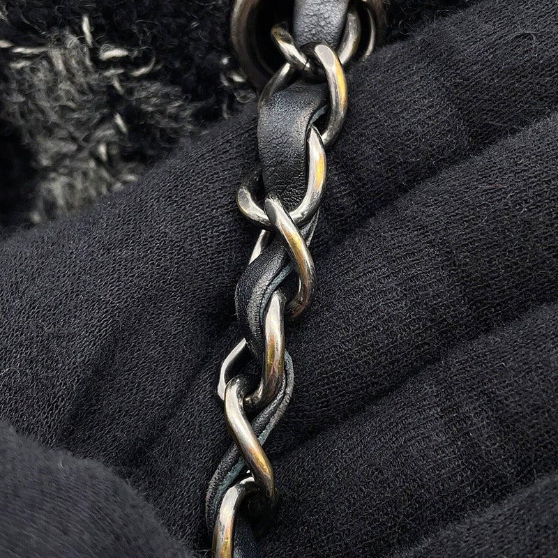 シャネル リュック ココマーク チェーンリュック ツイード CHANEL バッグ バックパック 黒