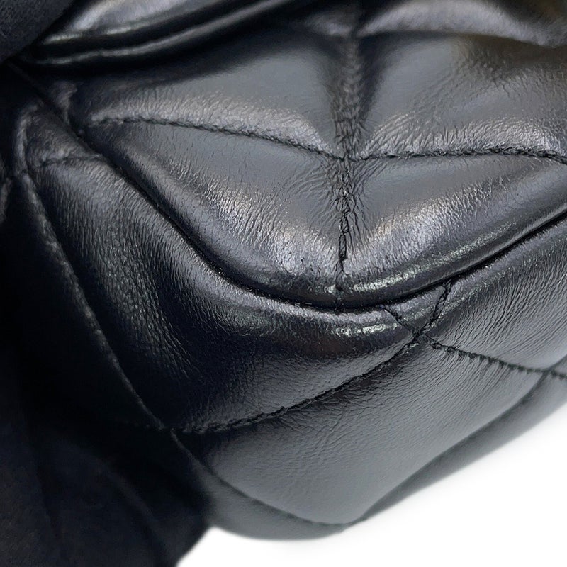 シャネル チェーンショルダーバッグ マトラッセ ココマーク スモールフラップバッグ ラムスキン AS2473 CHANEL 黒