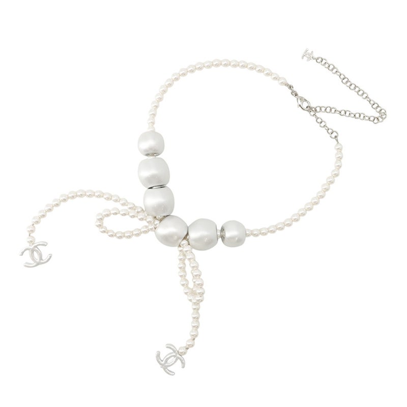 シャネル ネックレス フェイクパール リボン B25 C CHANEL アクセサリー