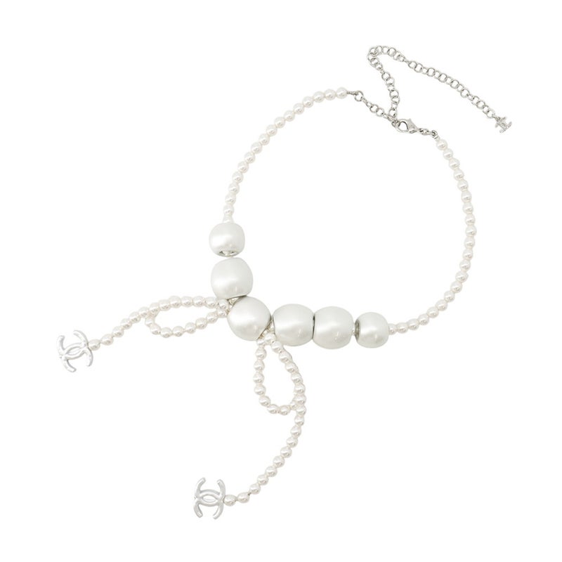 シャネル ネックレス フェイクパール リボン B25 C CHANEL アクセサリー