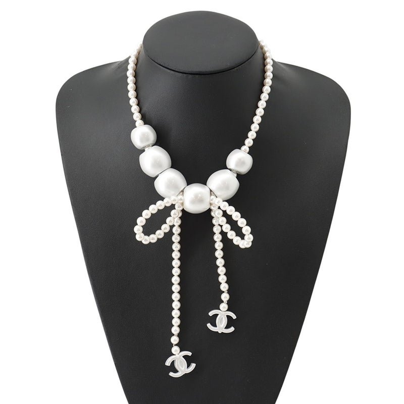 シャネル ネックレス フェイクパール リボン B25 C CHANEL アクセサリー