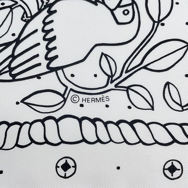 エルメス スカーフ カレ55 アニマル・バンダナ Animaux Bandana HERMES 黒