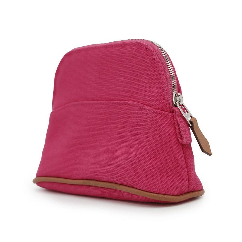 エルメス ポーチ ボリードポーチ ミニミニ ハイビスカス/シルバー金具 コットン HERMES 化粧ポーチ 小物入れ