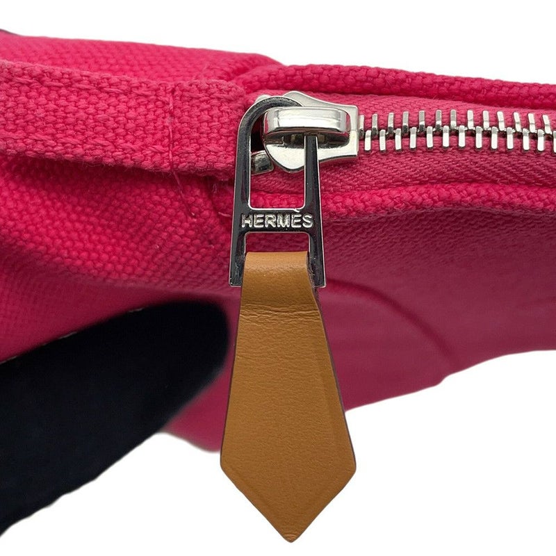 エルメス ポーチ ボリードポーチ ミニミニ ハイビスカス/シルバー金具 コットン HERMES 化粧ポーチ 小物入れ