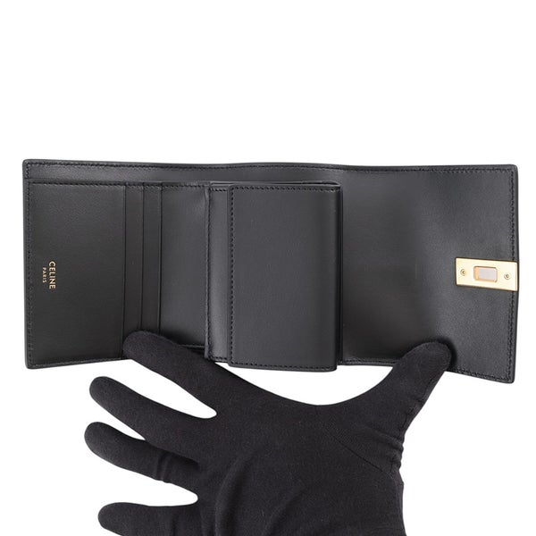 セリーヌ 三つ折り財布 16 スモール トリフォールド ウォレット 10F523 CELINE 財布 黒