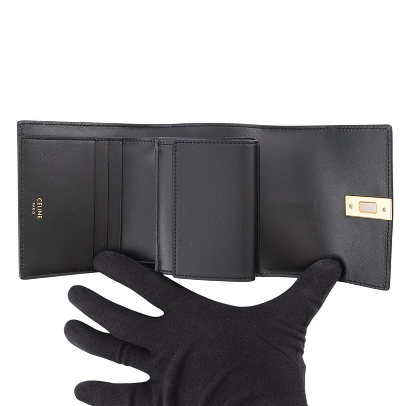 セリーヌ 三つ折り財布 16 スモール トリフォールド ウォレット 10F523 CELINE 財布 黒