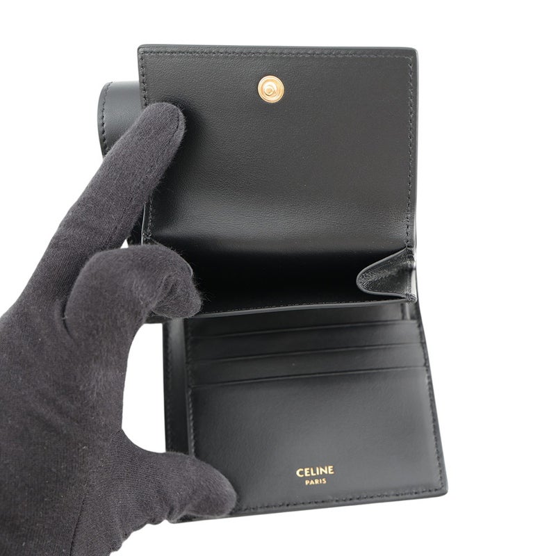 セリーヌ 三つ折り財布 16 スモール トリフォールド ウォレット 10F523 CELINE 財布 黒
