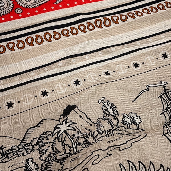 エルメス ストール カレ140 カレジェアン 船乗りのタトゥー・バンダナ TATOUAGES MARINS BANDANA カシミヤ シルク 2024年春夏
