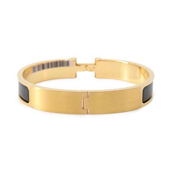 エルメス ブレスレット クリックHH ブラック/ゴールド金具 HERMES バングル アクセサリー 黒