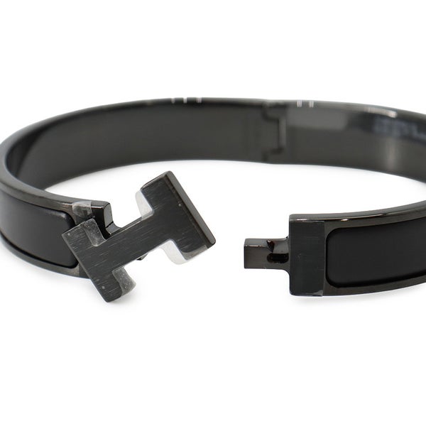 エルメス ブレスレット クリックHH ブラック/ブラック金具 HERMES バングル アクセサリー 黒