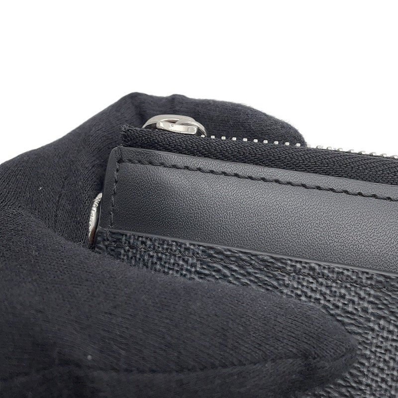 ルイヴィトン 長財布 ダミエ・グラフィット ジッピー・ドラゴンヌ N60379 LOUIS VUITTON メンズ ブラック 黒
