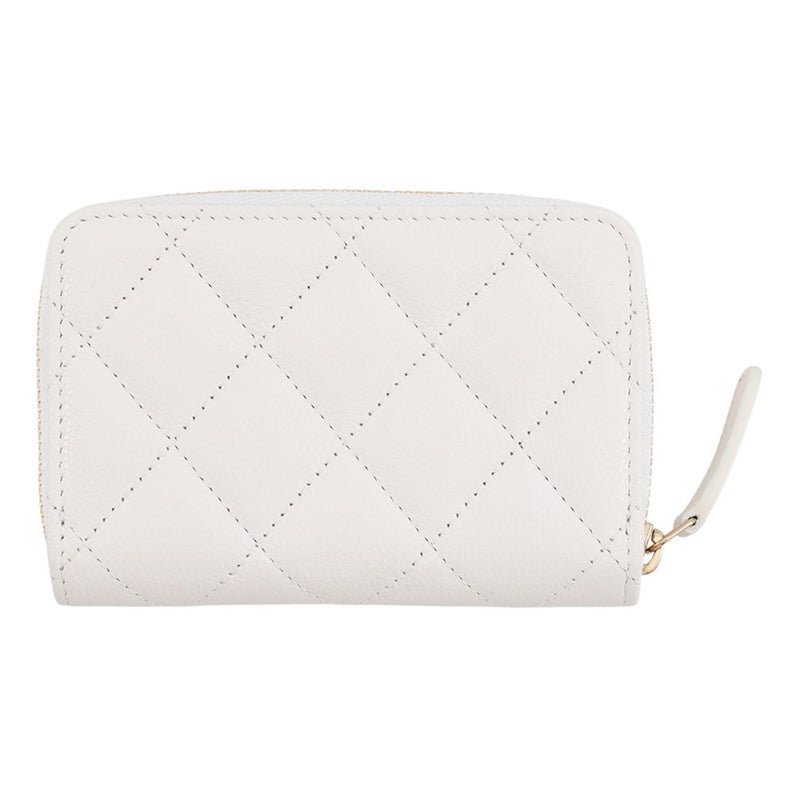 シャネル コインケース ラインストーン マトラッセ ココマーク クラシック ジップコインパース キャビアスキン AP0216 CHANEL 白