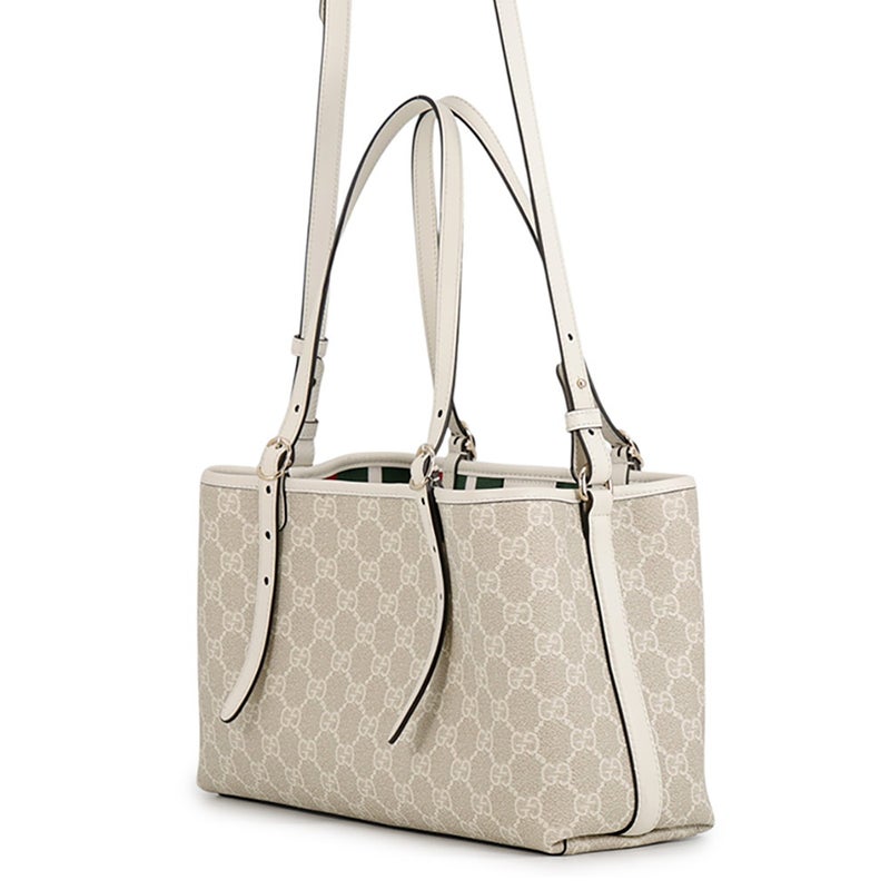 グッチ トートバッグ GGエンブレム ミディアム トート PVC レザー 815214 GUCCI 2way 白