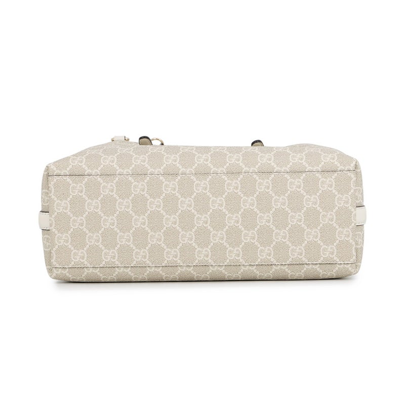 グッチ トートバッグ GGエンブレム ミディアム トート PVC レザー 815214 GUCCI 2way 白