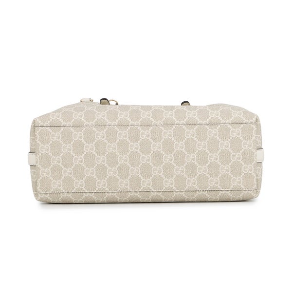 グッチ トートバッグ GGエンブレム ミディアム トート PVC レザー 815214 GUCCI 2way 白