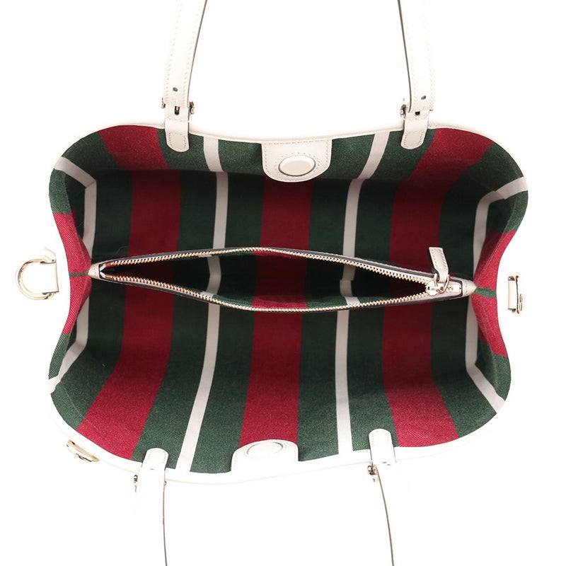 グッチ トートバッグ GGエンブレム ミディアム トート PVC レザー 815214 GUCCI 2way 白