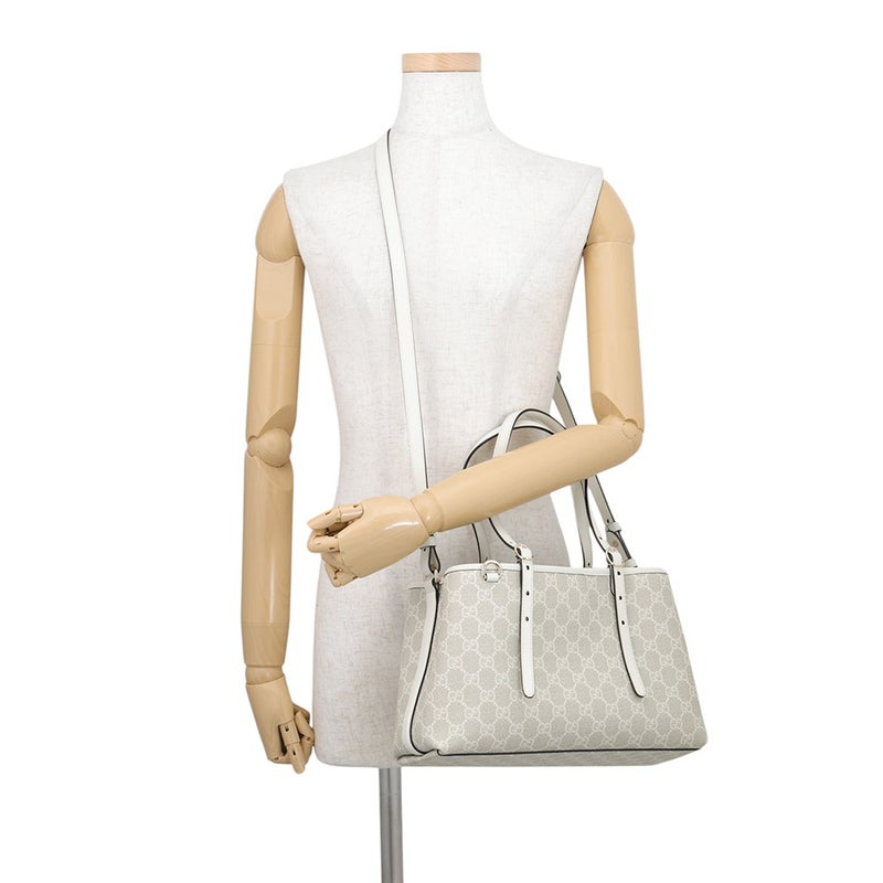 グッチ トートバッグ GGエンブレム ミディアム トート PVC レザー 815214 GUCCI 2way 白