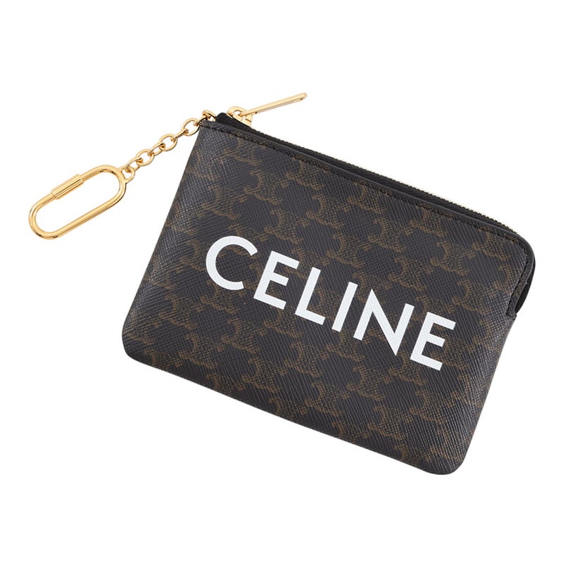 セリーヌ コインケース トリオンフ ロゴ キーリング付き PVC 10C662CA2 CELINE 小銭入れ カードケース