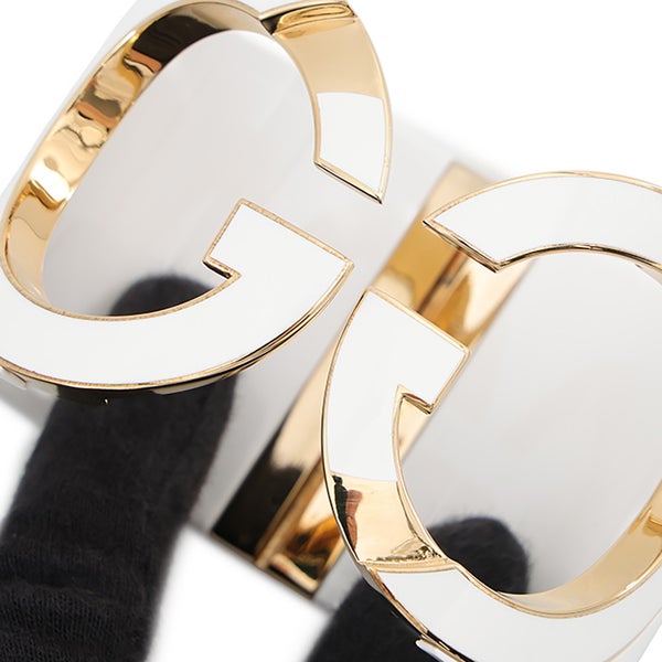 グッチ ブレスレット インターロッキング バングル レジン メタル サイズS 839250 GUCCI アクセサリー 白