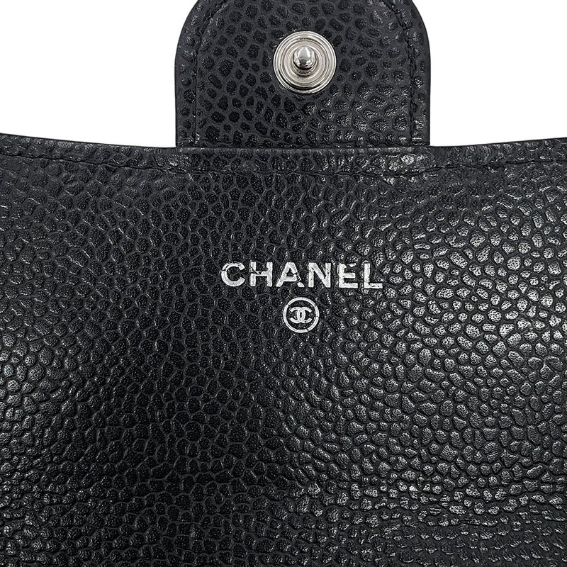 シャネル 長財布 クラシック ロング フラップ ウォレット マトラッセ ココマーク キャビアスキン AP0241 CHANEL 黒