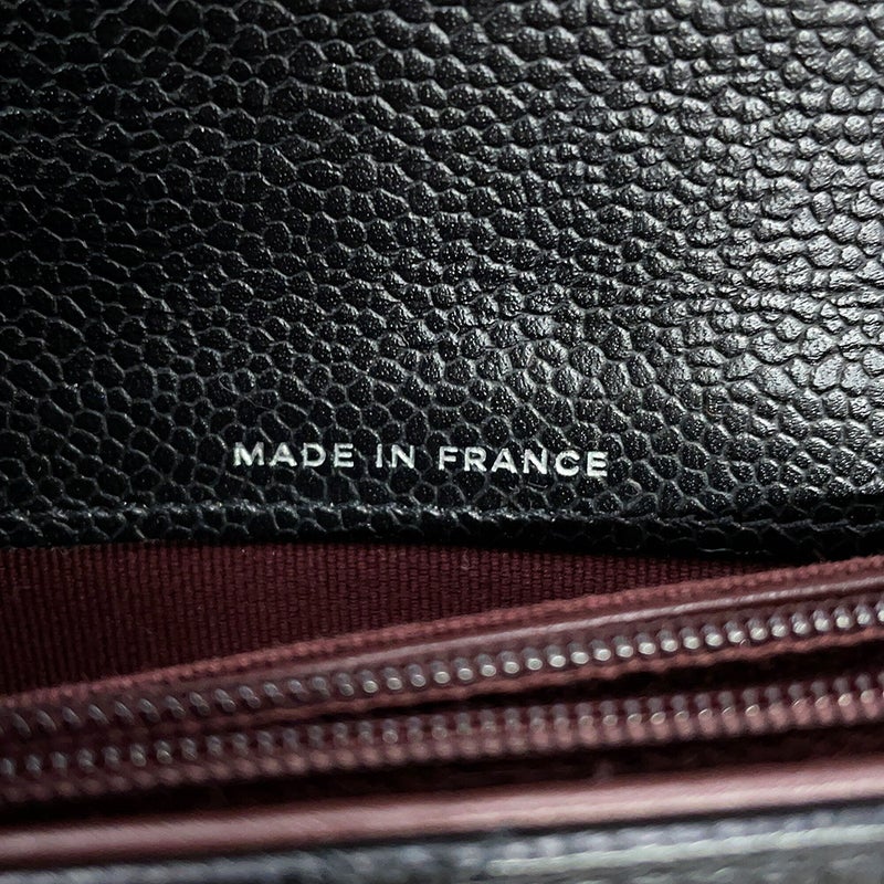 シャネル 長財布 クラシック ロング フラップ ウォレット マトラッセ ココマーク キャビアスキン AP0241 CHANEL 黒