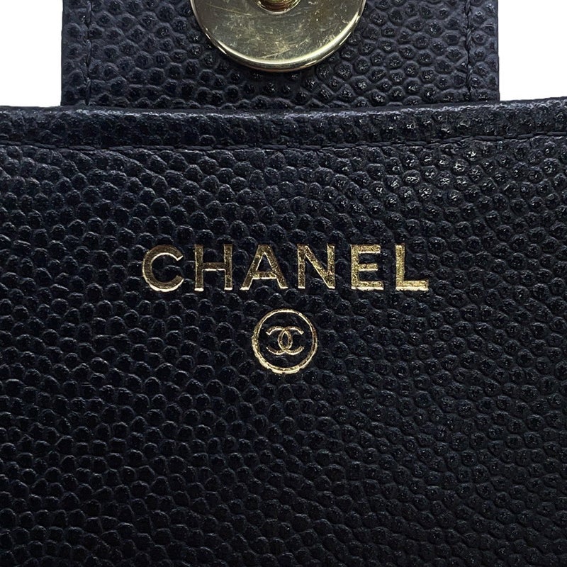 シャネル チェーンショルダーバッグ フラップ フォンケース マトラッセ ココマーク キャビアスキン AP2096 CHANEL 黒
