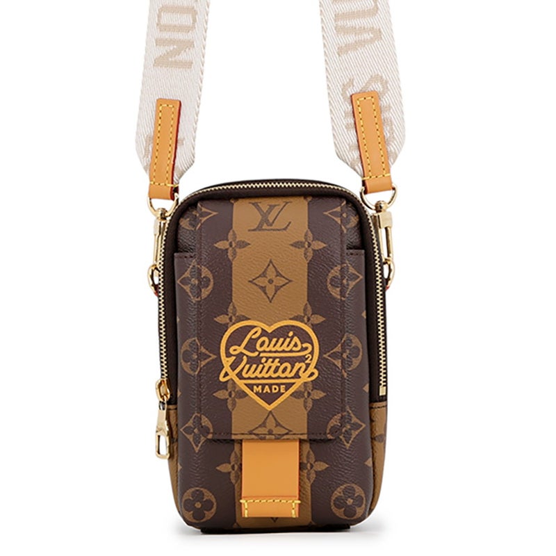 ルイヴィトン ショルダーバッグ モノグラム・ストライプ ダブル フォン ポーチ LV MADE NIGO M81005