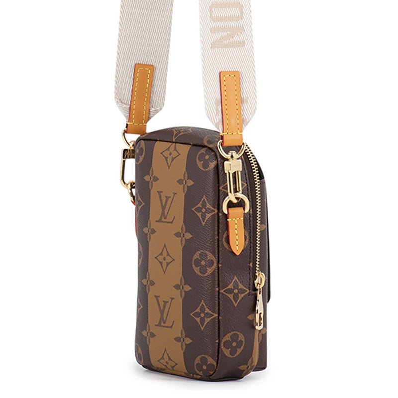 ルイヴィトン ショルダーバッグ モノグラム・ストライプ ダブル フォン ポーチ LV MADE NIGO M81005