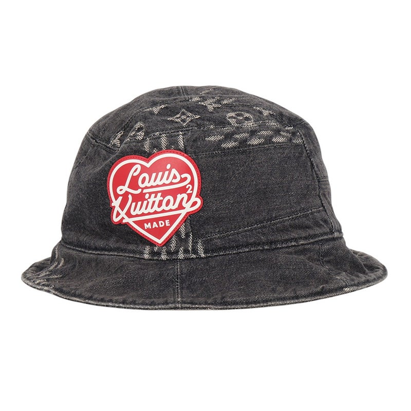 ルイヴィトン バケットハット ボネ デニム LV MADE サイズM MP3244 LOUIS VUITTON 帽子 黒 ブラック