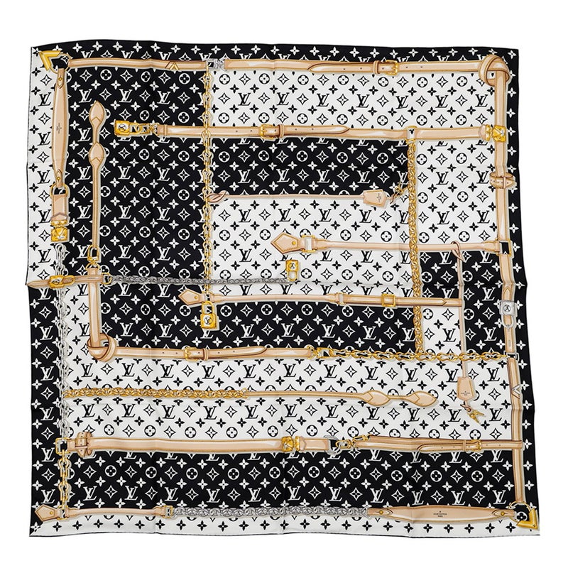 ルイヴィトン スカーフ カレ・モノグラム コンフィデンシャル シルク M78667 LOUIS VUITTON 黒 ブラック