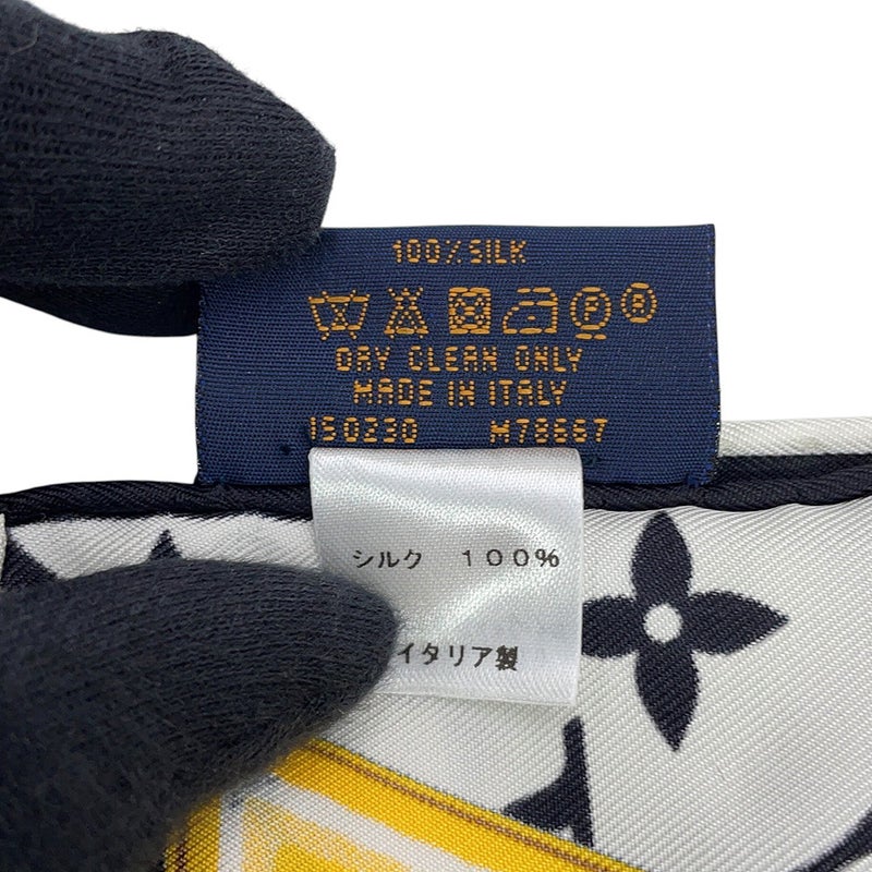 ルイヴィトン スカーフ カレ・モノグラム コンフィデンシャル シルク M78667 LOUIS VUITTON 黒 ブラック