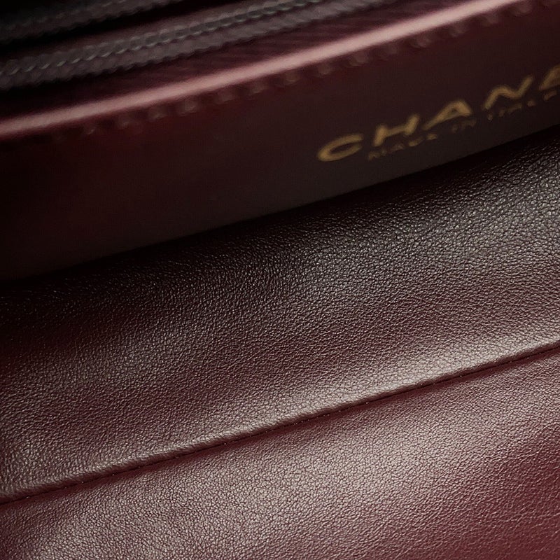 シャネル ハンドバッグ ココマーク トップハンドル XXS フラップ バッグ キャビアスキン AS2215 CHANEL バッグ 2way 黒