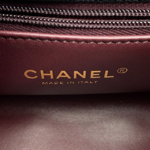シャネル ハンドバッグ ココマーク トップハンドル XXS フラップ バッグ キャビアスキン AS2215 CHANEL バッグ 2way 黒