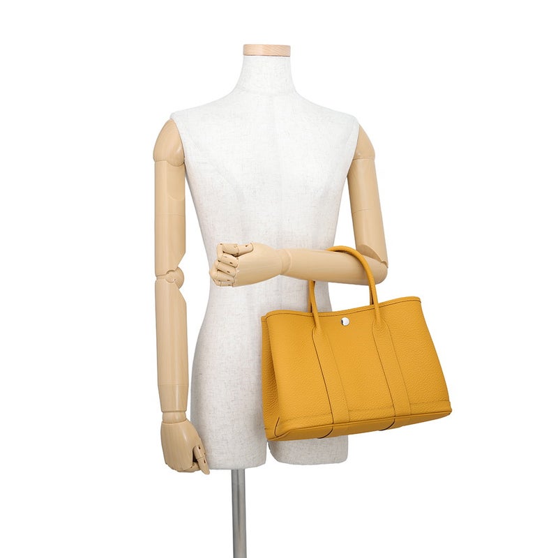 エルメス トートバッグ ガーデンパーティTPM ジョーヌアンブル/シルバー金具 カントリー D刻印 HERMES Garden Party