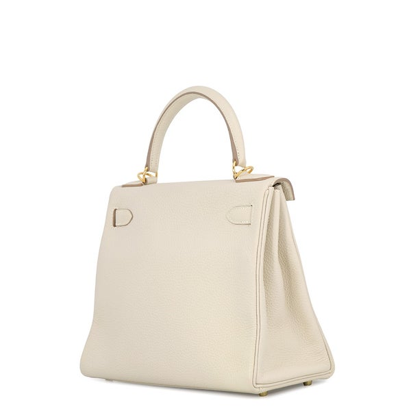エルメス ハンドバッグ ケリー28 内縫い クレ/ゴールド金具 トリヨンクレマンス A刻印 HERMES Kelly 2wayバッグ