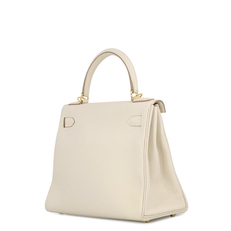 エルメス ハンドバッグ ケリー28 内縫い クレ/ゴールド金具 トリヨンクレマンス A刻印 HERMES Kelly 2wayバッグ