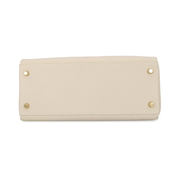 エルメス ハンドバッグ ケリー28 内縫い クレ/ゴールド金具 トリヨンクレマンス A刻印 HERMES Kelly 2wayバッグ