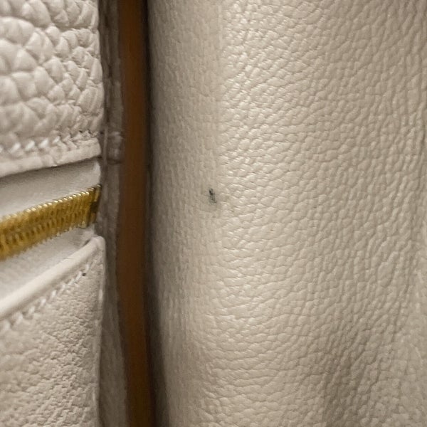 エルメス ハンドバッグ ケリー28 内縫い クレ/ゴールド金具 トリヨンクレマンス A刻印 HERMES Kelly 2wayバッグ