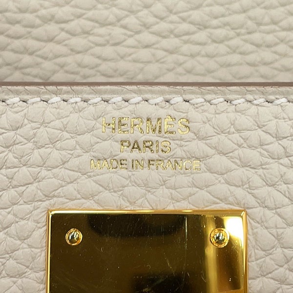 エルメス ハンドバッグ ケリー28 内縫い クレ/ゴールド金具 トリヨンクレマンス A刻印 HERMES Kelly 2wayバッグ