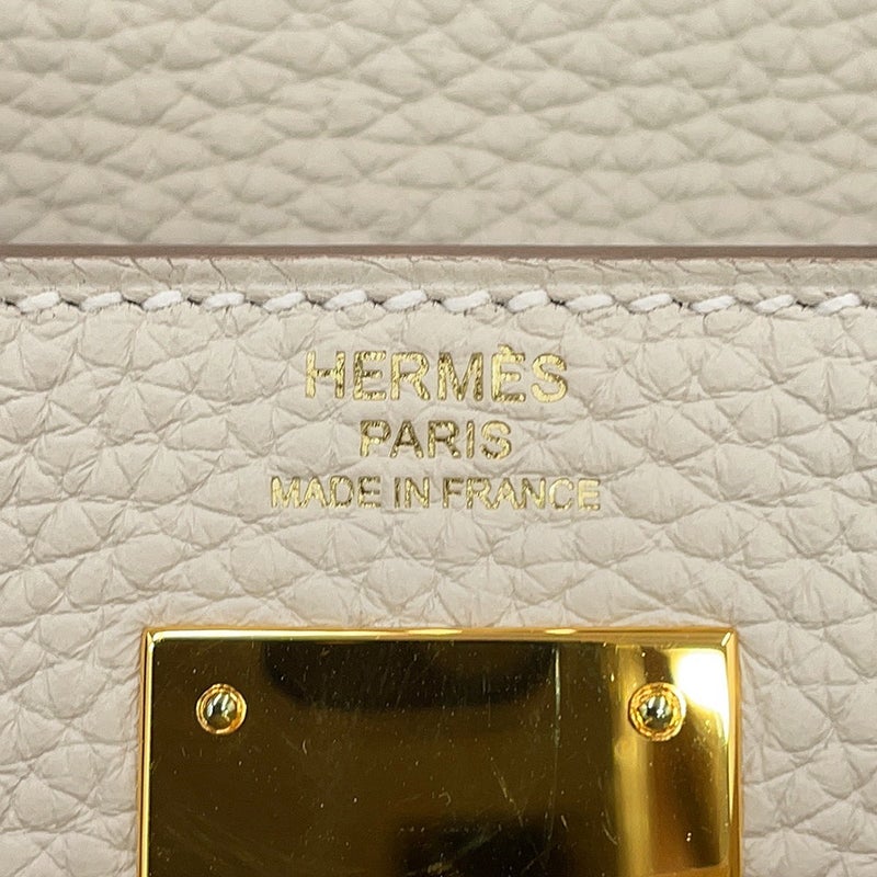 エルメス ハンドバッグ ケリー28 内縫い クレ/ゴールド金具 トリヨンクレマンス A刻印 HERMES Kelly 2wayバッグ