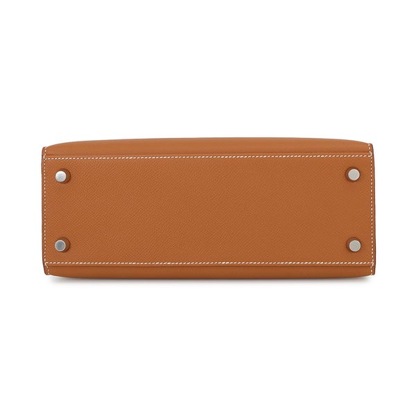エルメス ハンドバッグ ケリー25 外縫い ゴールド/シルバー金具 エプソン G刻印 HERMES Kelly 2wayバッグ