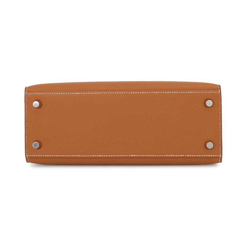 エルメス ハンドバッグ ケリー25 外縫い ゴールド/シルバー金具 エプソン G刻印 HERMES Kelly 2wayバッグ