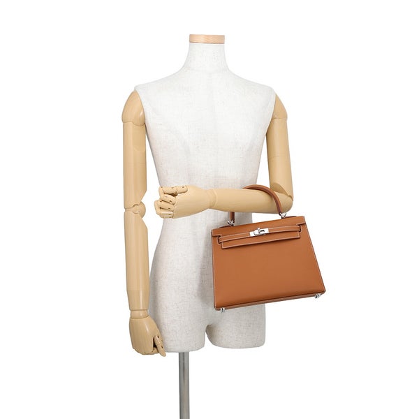 エルメス ハンドバッグ ケリー25 外縫い ゴールド/シルバー金具 エプソン G刻印 HERMES Kelly 2wayバッグ