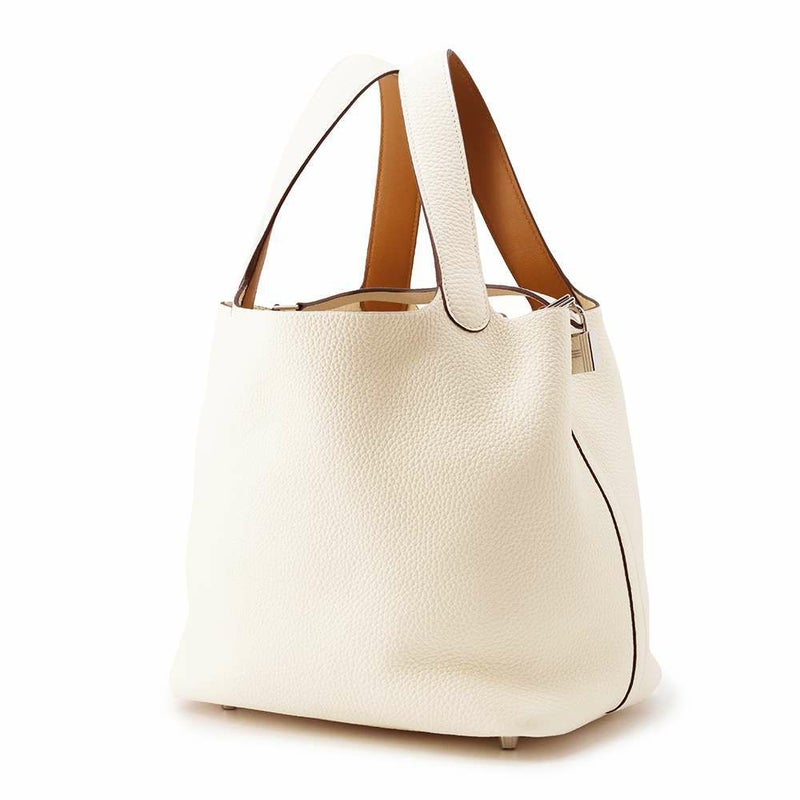 エルメス ハンドバッグ ピコタンロックMM エクラ ナタ/セサミ/シルバー金具 トリヨンクレマンス/スイフト Z刻印