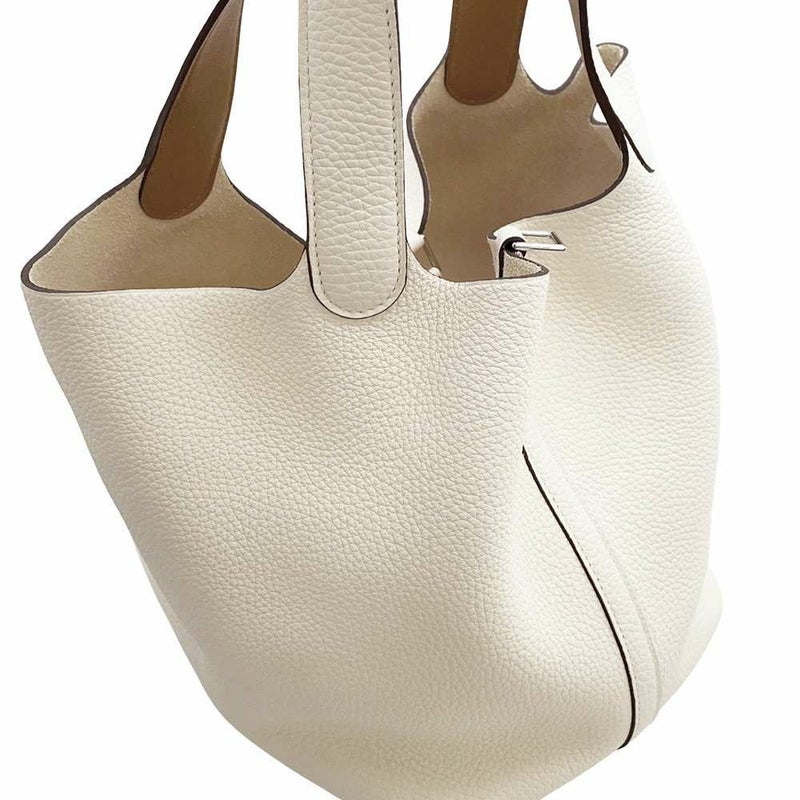 エルメス ハンドバッグ ピコタンロックMM エクラ ナタ/セサミ/シルバー金具 トリヨンクレマンス/スイフト Z刻印