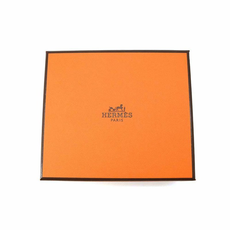 エルメス カードケース ベアン ブラック/シルバー金具 ヴォーエプソン B刻印 HERMES 名刺入れ 黒